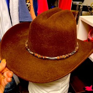 Ladies cowboy hat. Brown wool XS Rodeo King.